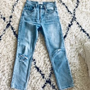 KASON DISTRESSED HIGH RISE DENIM   NWOT